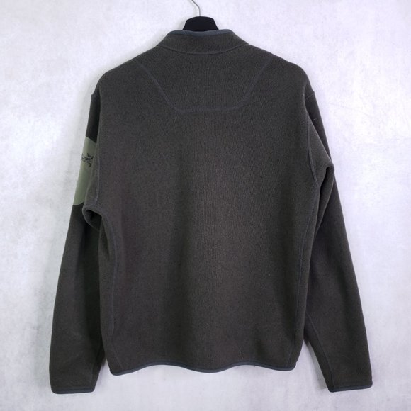 Arc'teryx Men's Sm Dark Olive Green Polartec Full Zip Knit Fleece Sweater Jacket - Picture 2 of 9
